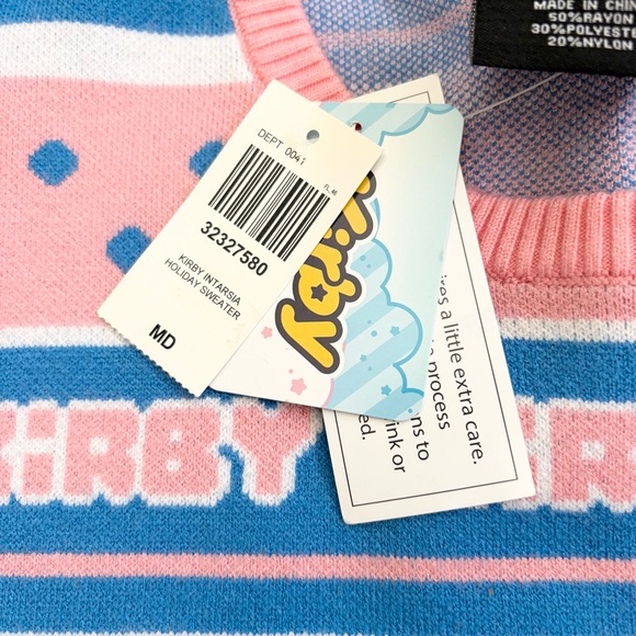 Kirby Intarsia Holiday Sweater Nintendo Unisex Boxlunch Exlusive Size M - Picture 6 of 6